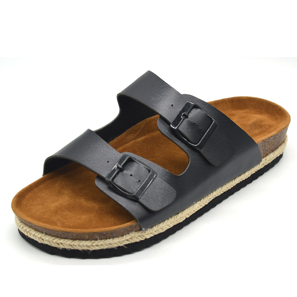 New Sport Leather Upper Cork Sandals Men