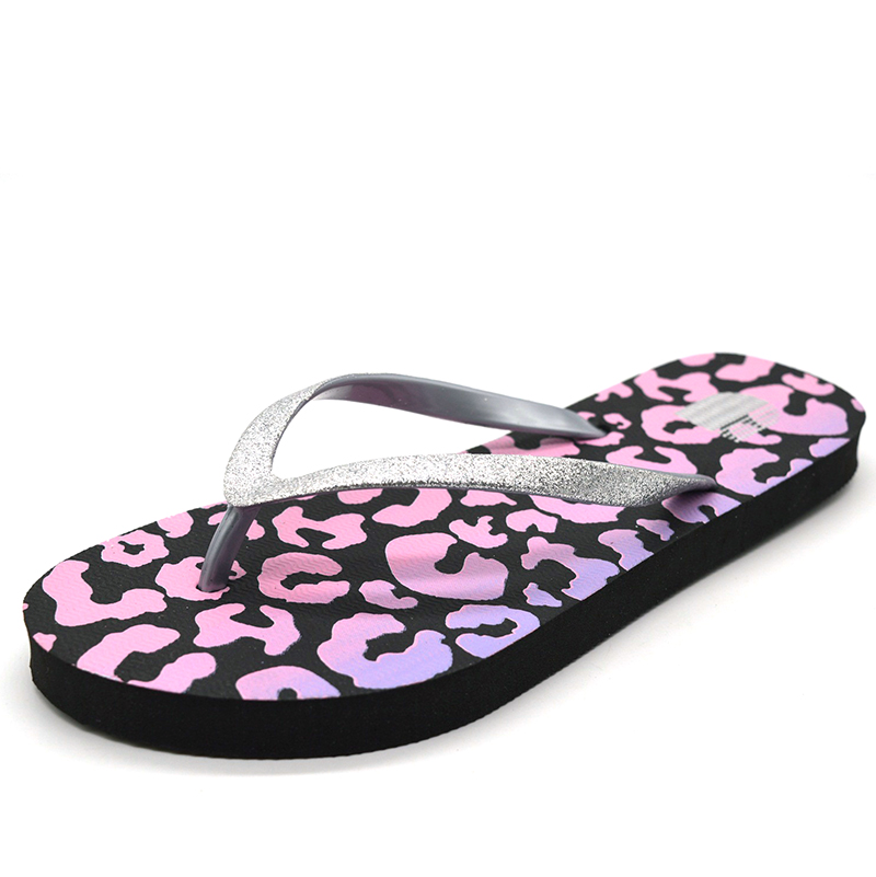  Hot Sales Glitter Beach Flip Flops with New Printing Rubber Slippers Women Sandals Wholesales