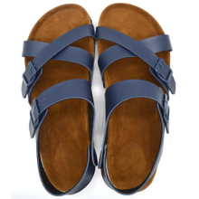 Custom Outdoor Genuine Cork Sole Flat Sandal Leather Flip Flop Beach Summer Man Slipper Wholesale