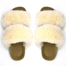High Quality Soft Women Custom Fur Slippers Faux Fur Slide Sandals